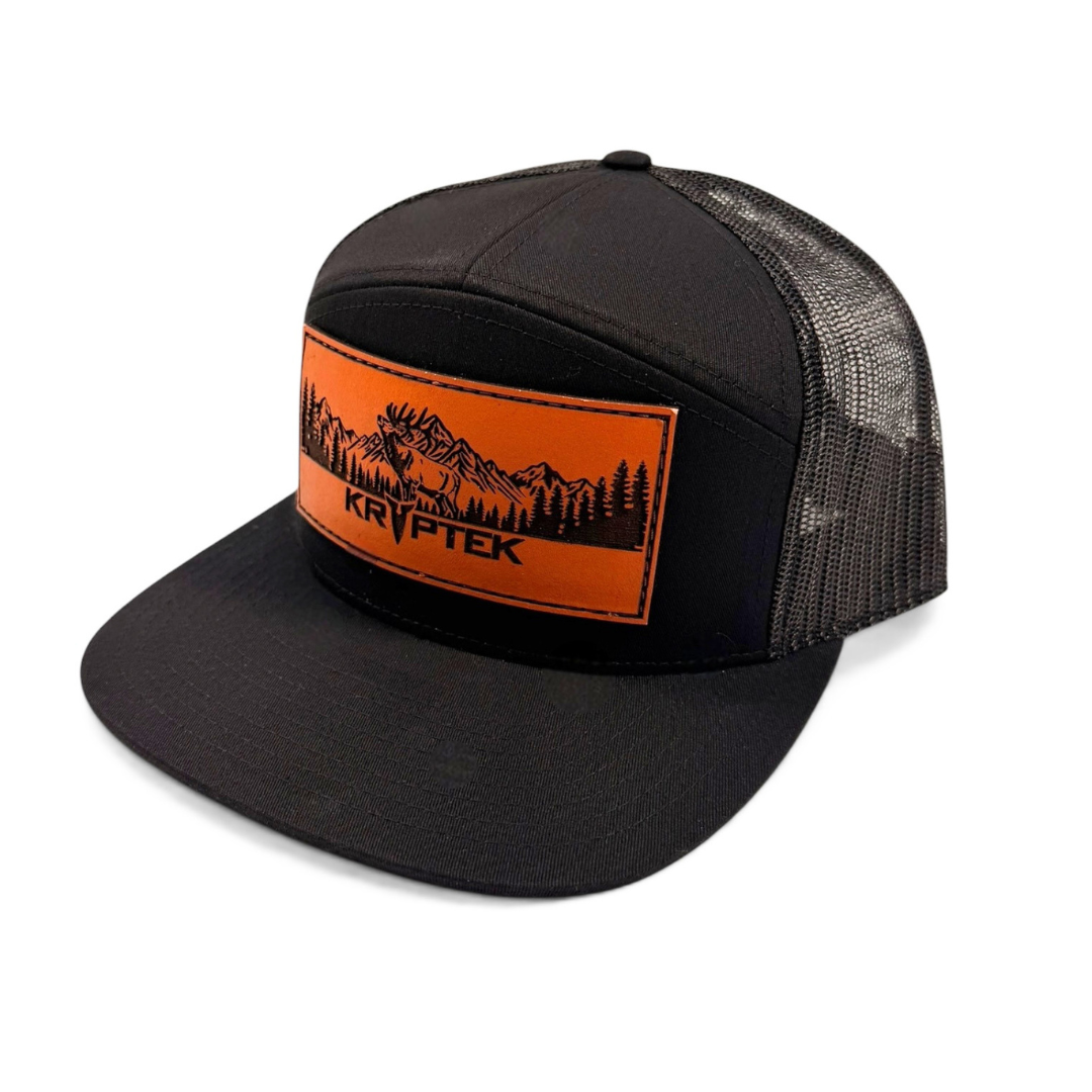 Kryptek Elk Mountain Leather Patch Hat – Richardson Flat Bill Snapback