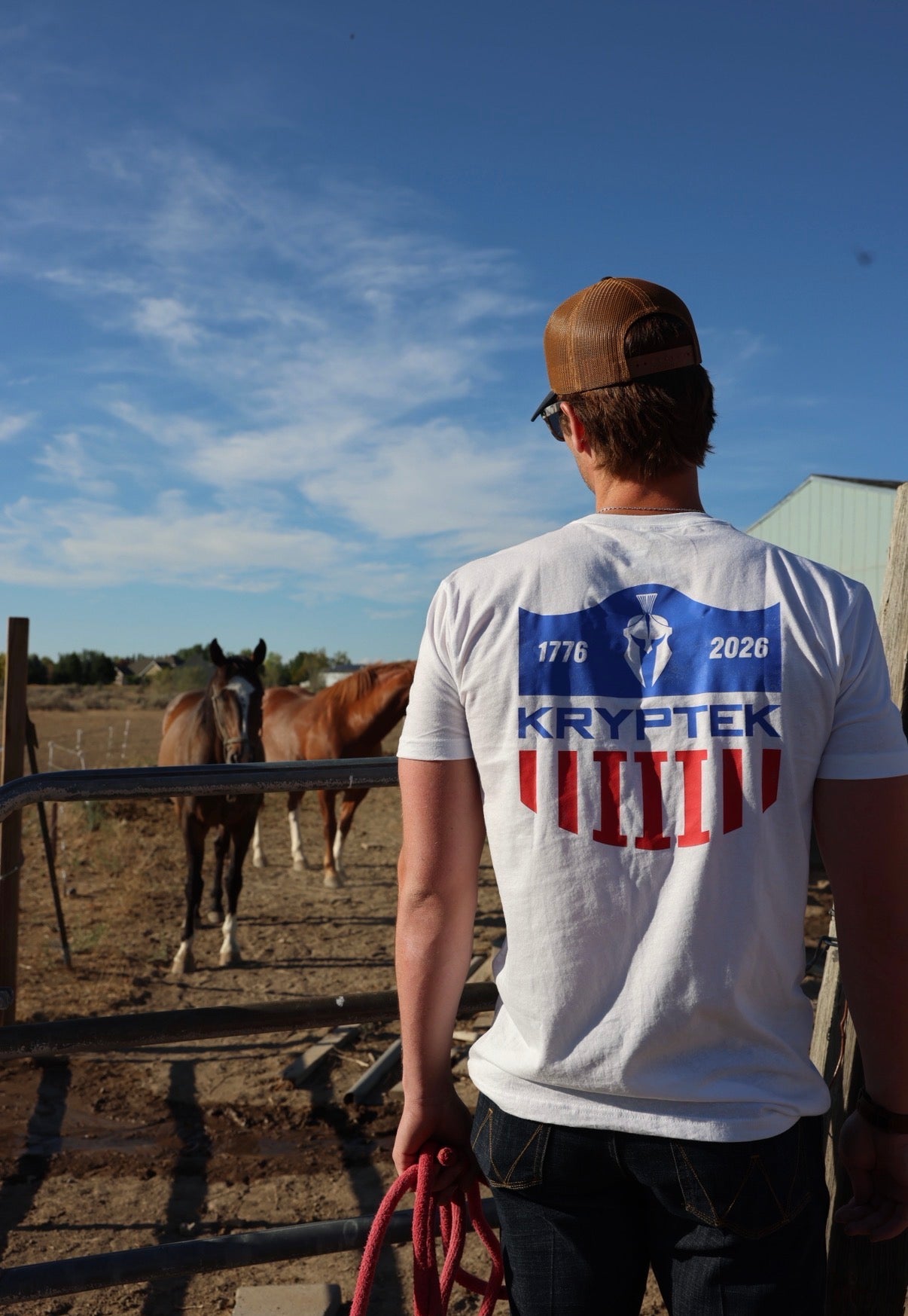 PREORDER-Kryptek America 250th Spartan Shield Shirt Tee White