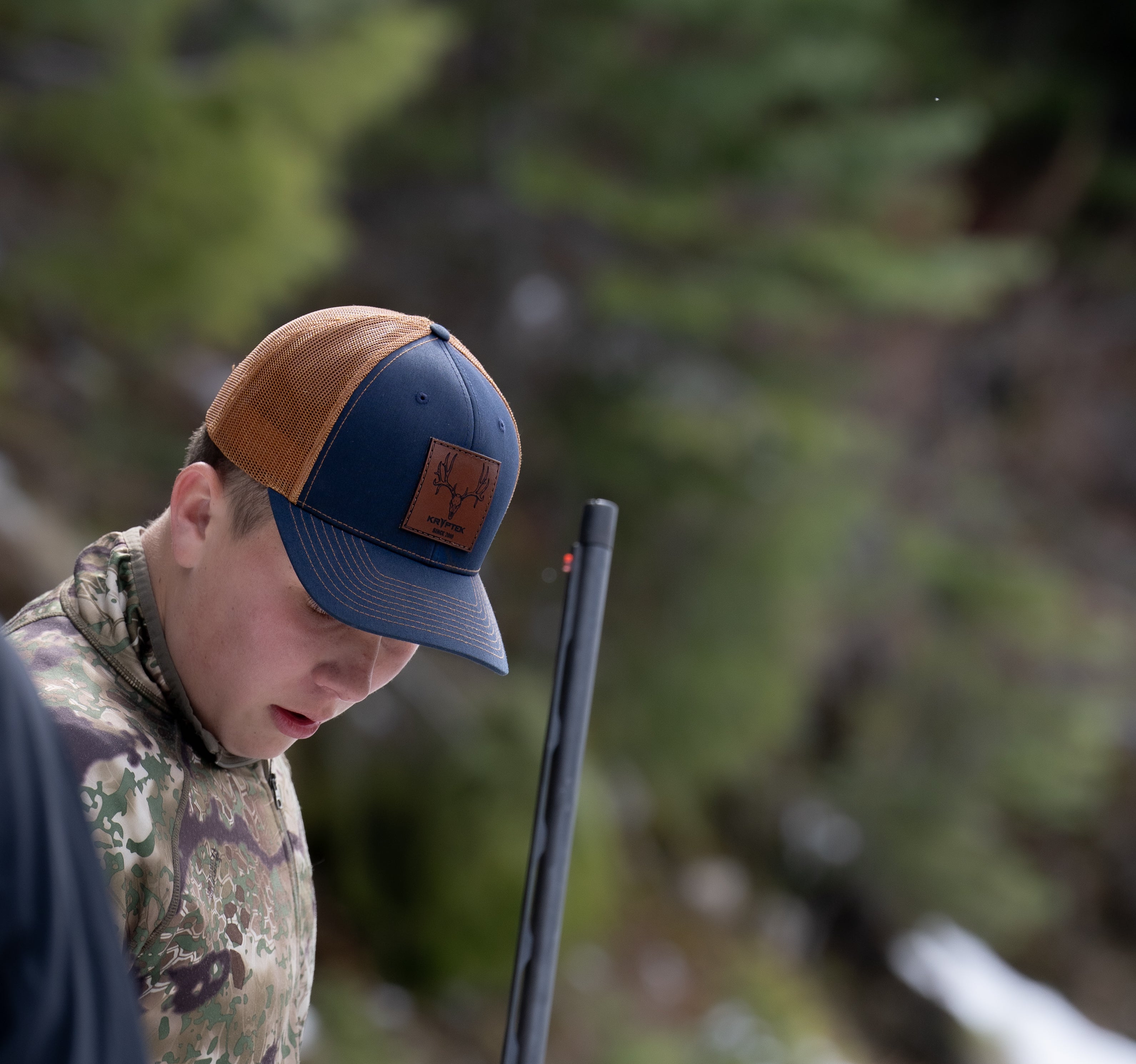 Kryptek Elk Patch Hat – Richardson 112 Trucker (Black / Brown)