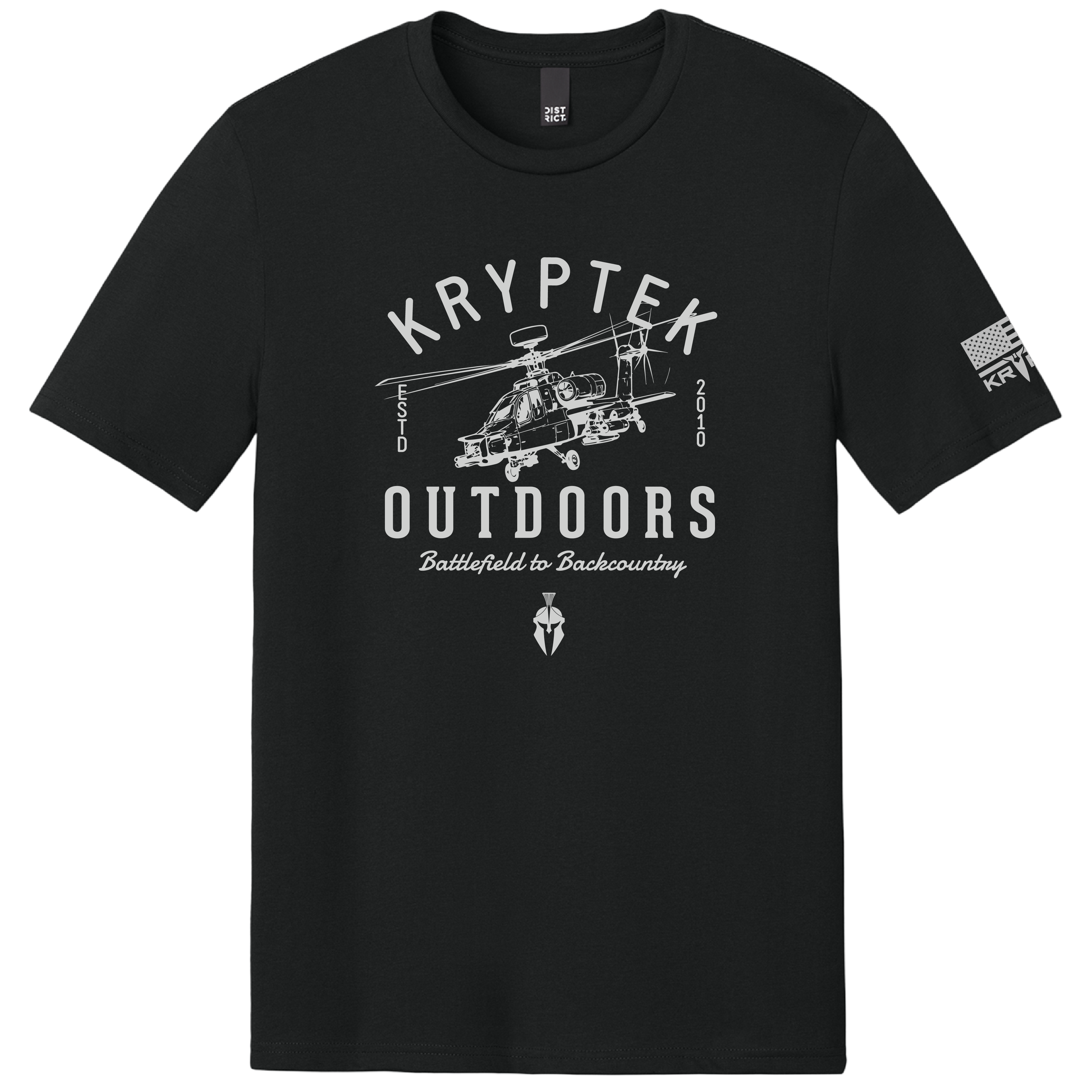Kryptek Outdoors Helicopter T-Shirt – Tactical Aviation Graphic Tee (Black)