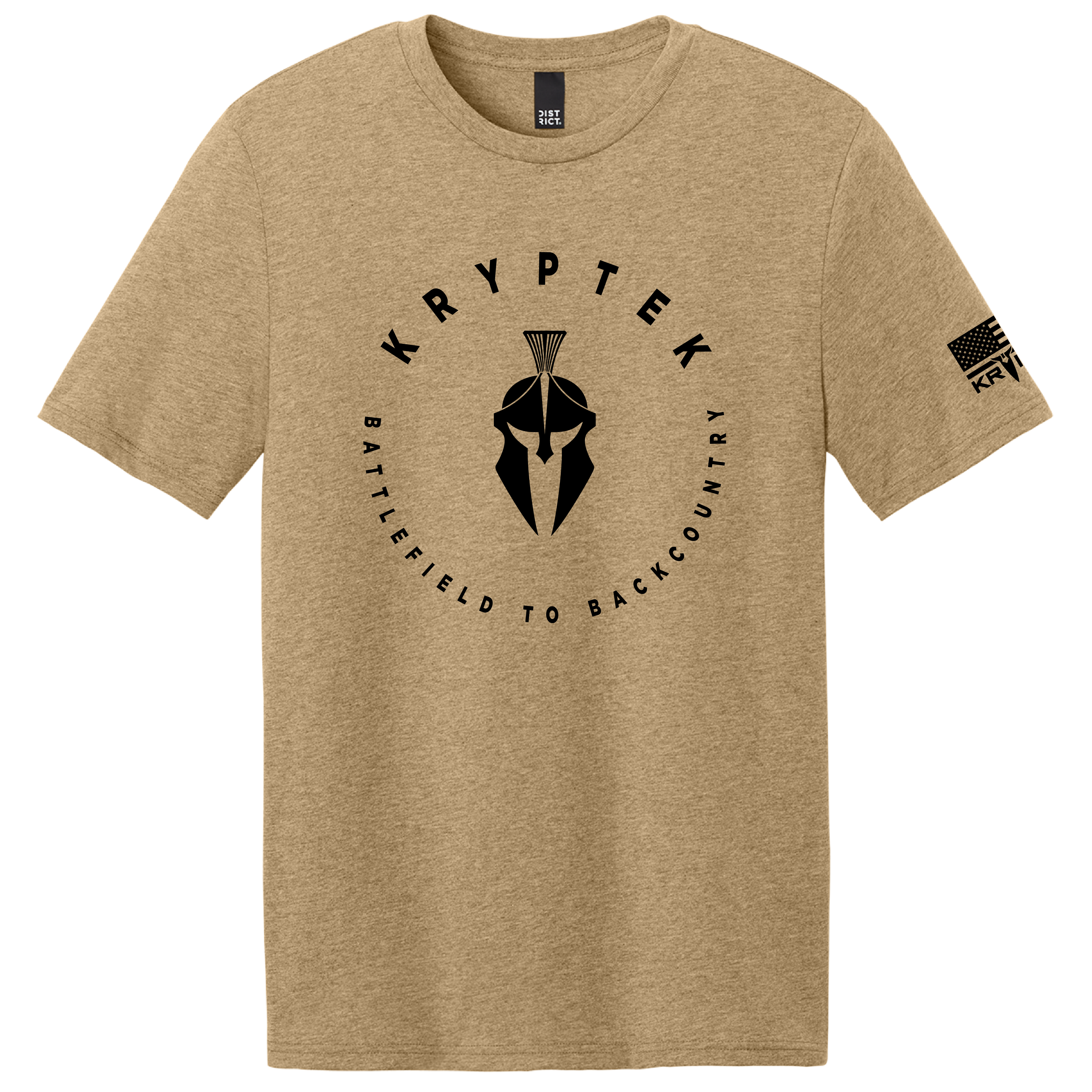 Kryptek Circle Logo T-Shirt – Battlefield to Backcountry Graphic Tee (Coyote Tan Heather)