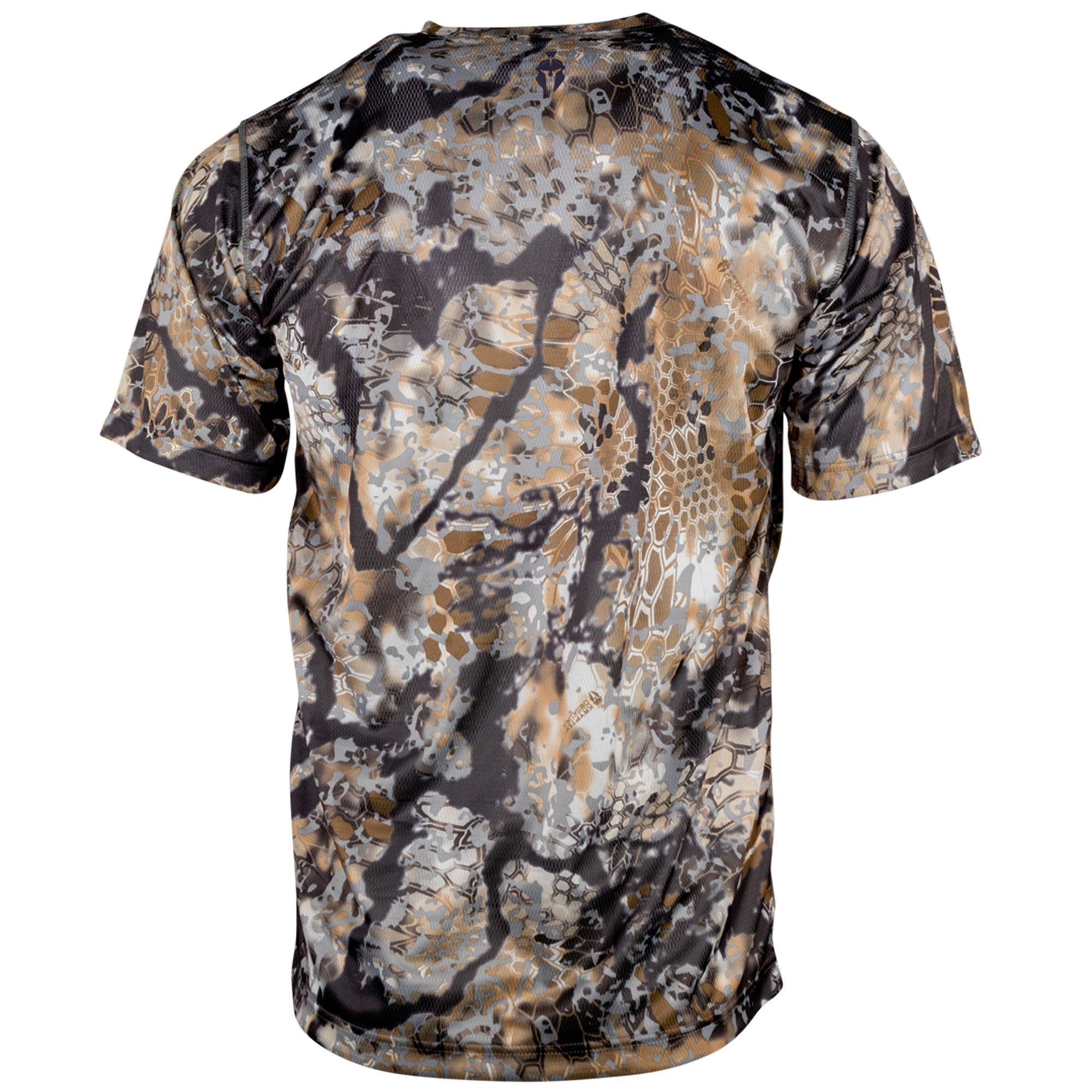 Kryptek Men's Stalker Hunting Shirt – 100% Cotton Camo Tee (Stealth Pattern)