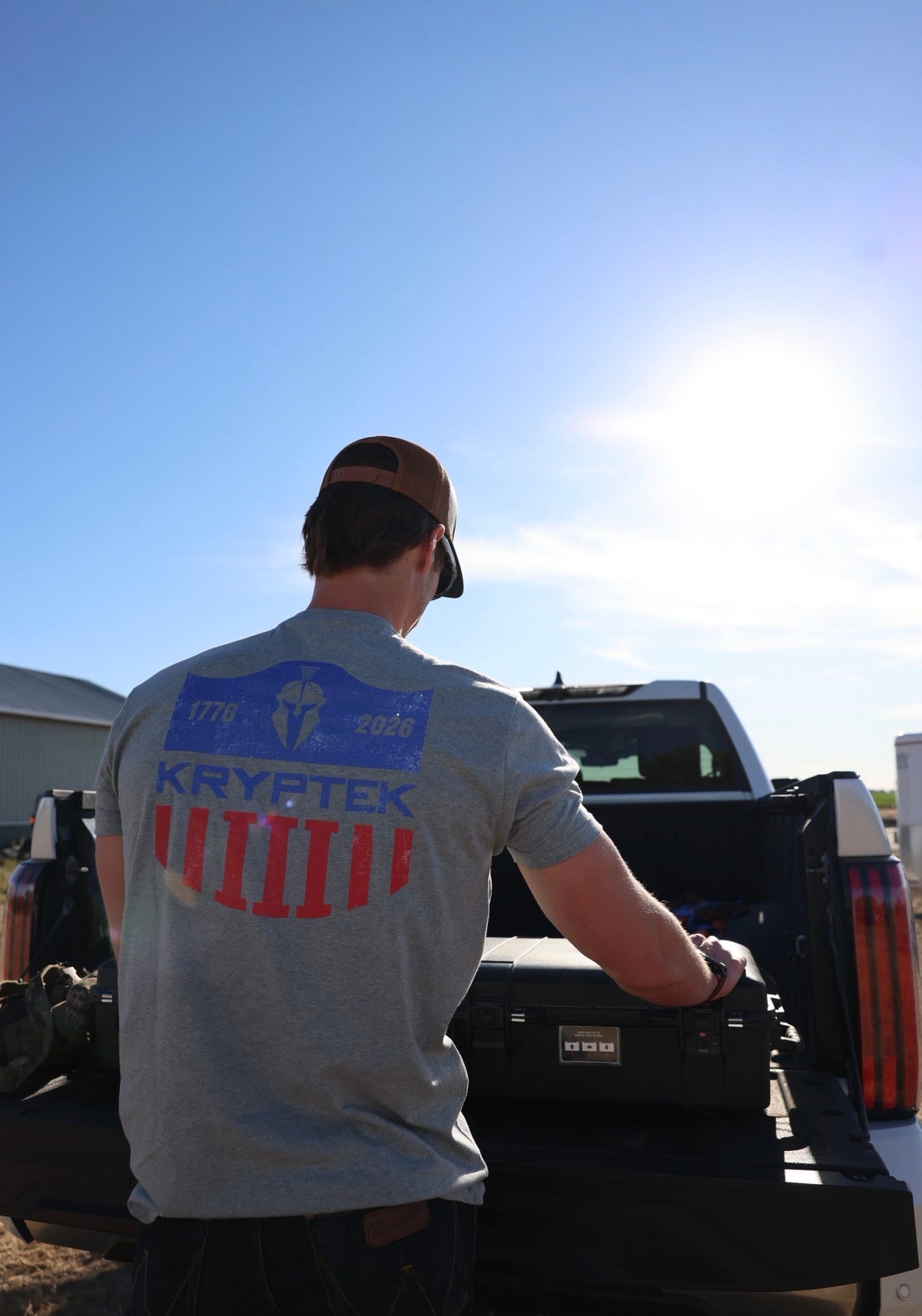 PREORDER-America 250th Spartan Shield Shirt Tee Heather Gray