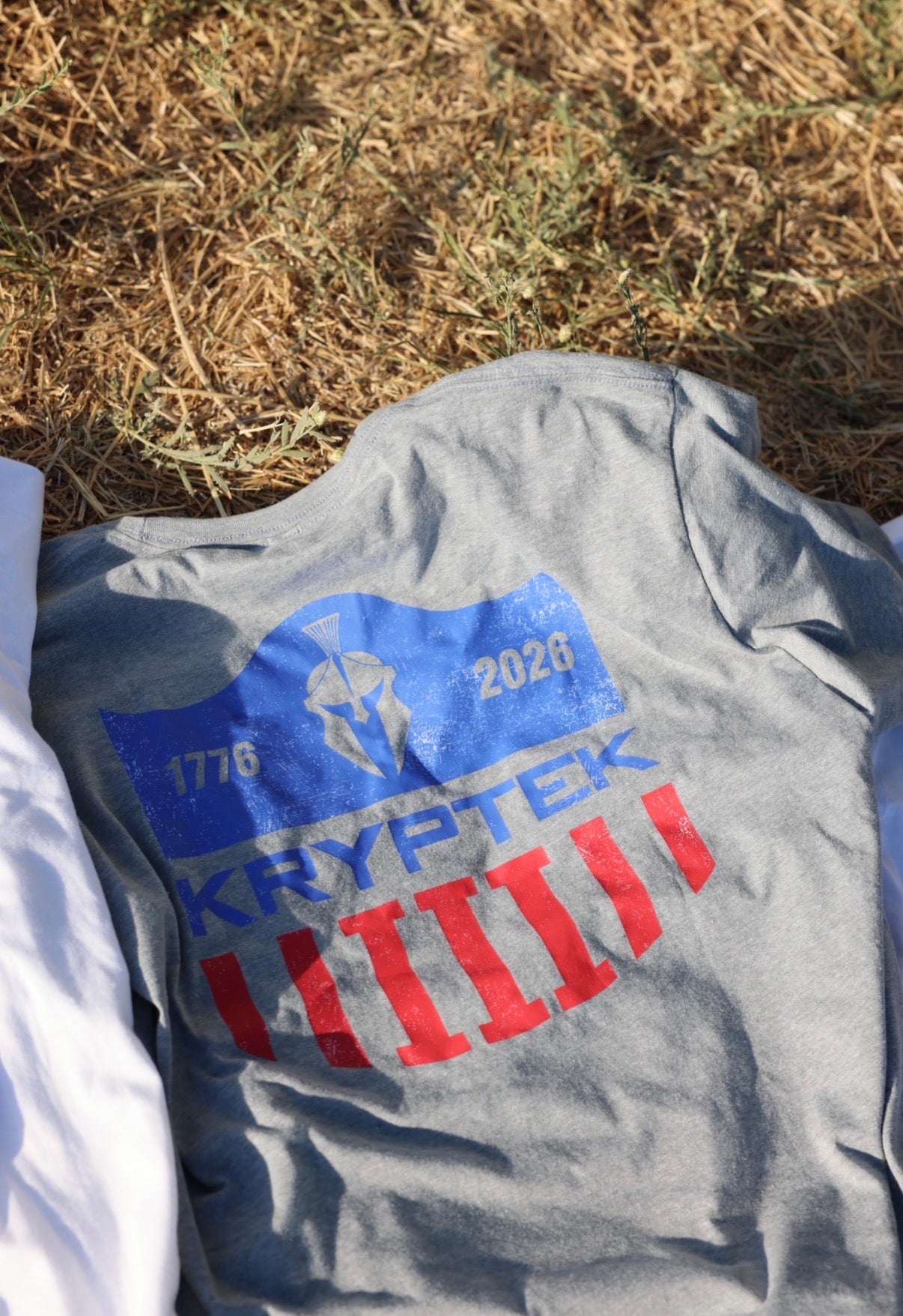 PREORDER-America 250th Spartan Shield Shirt Tee Heather Gray