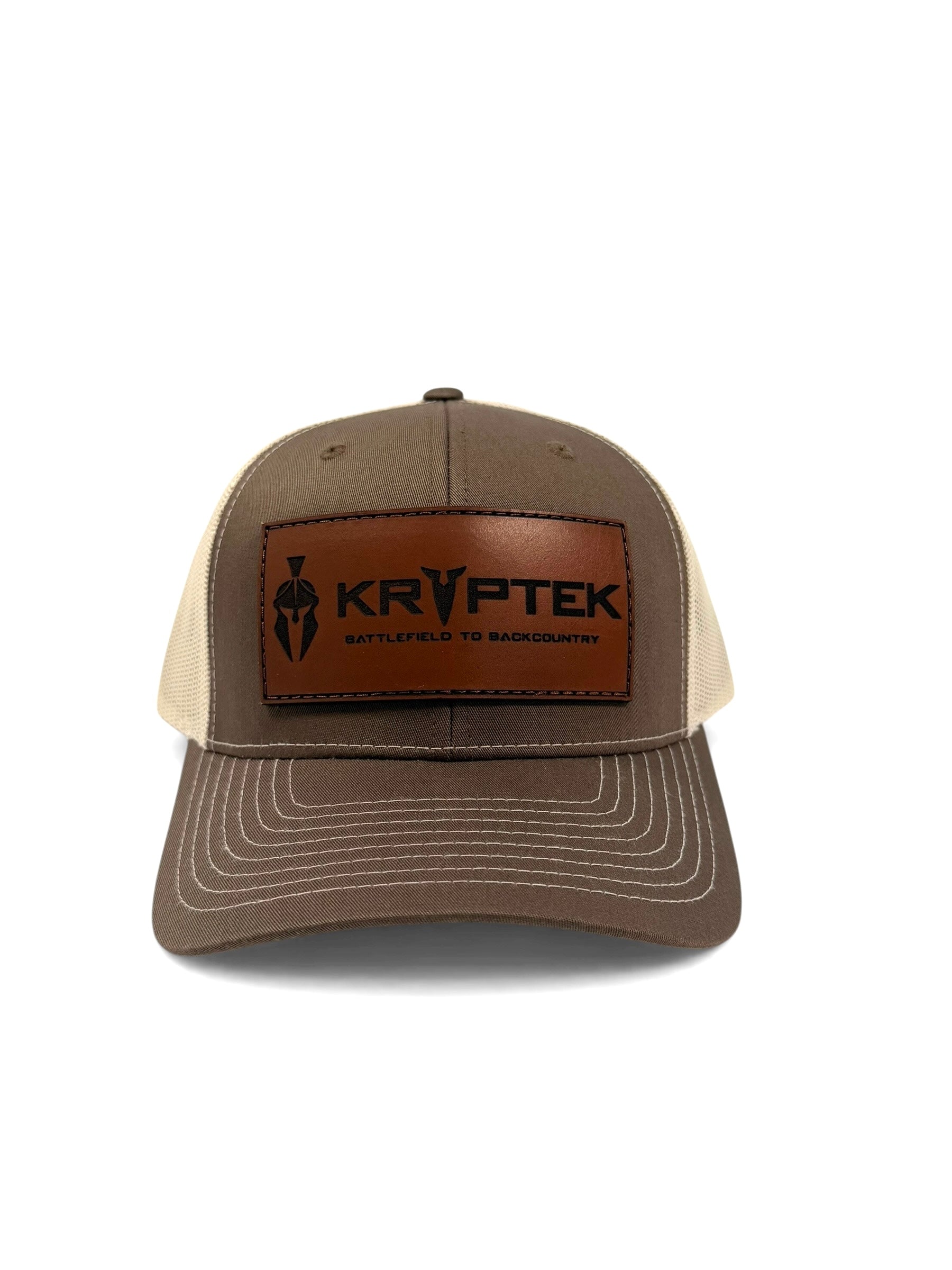 Kryptek Leather Patch Hat – Richardson 112 Trucker (Coyote Brown / Tan)