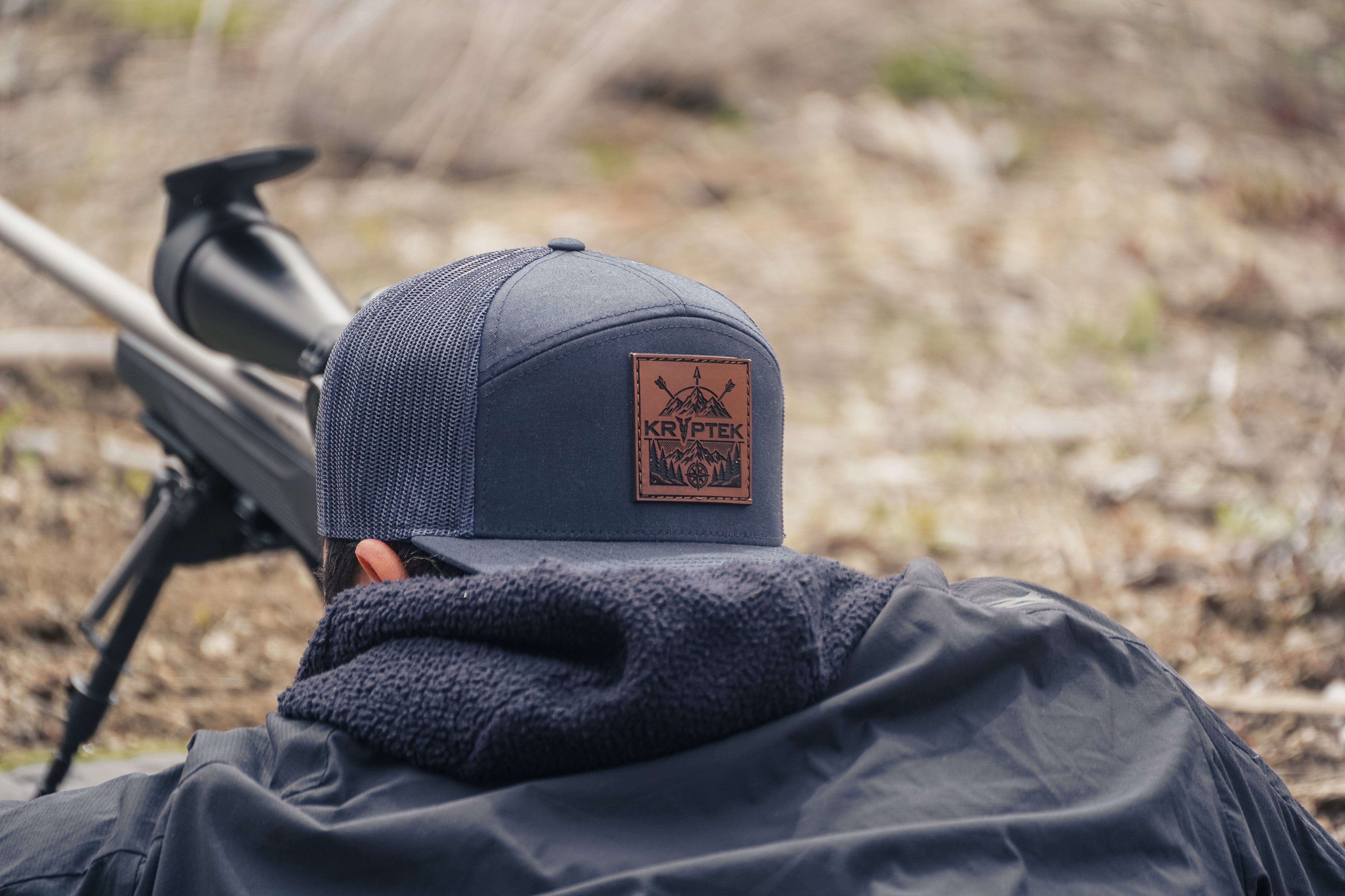 Kryptek Compass Mountain Leather Patch Hat – Richardson Flat Bill Snapback