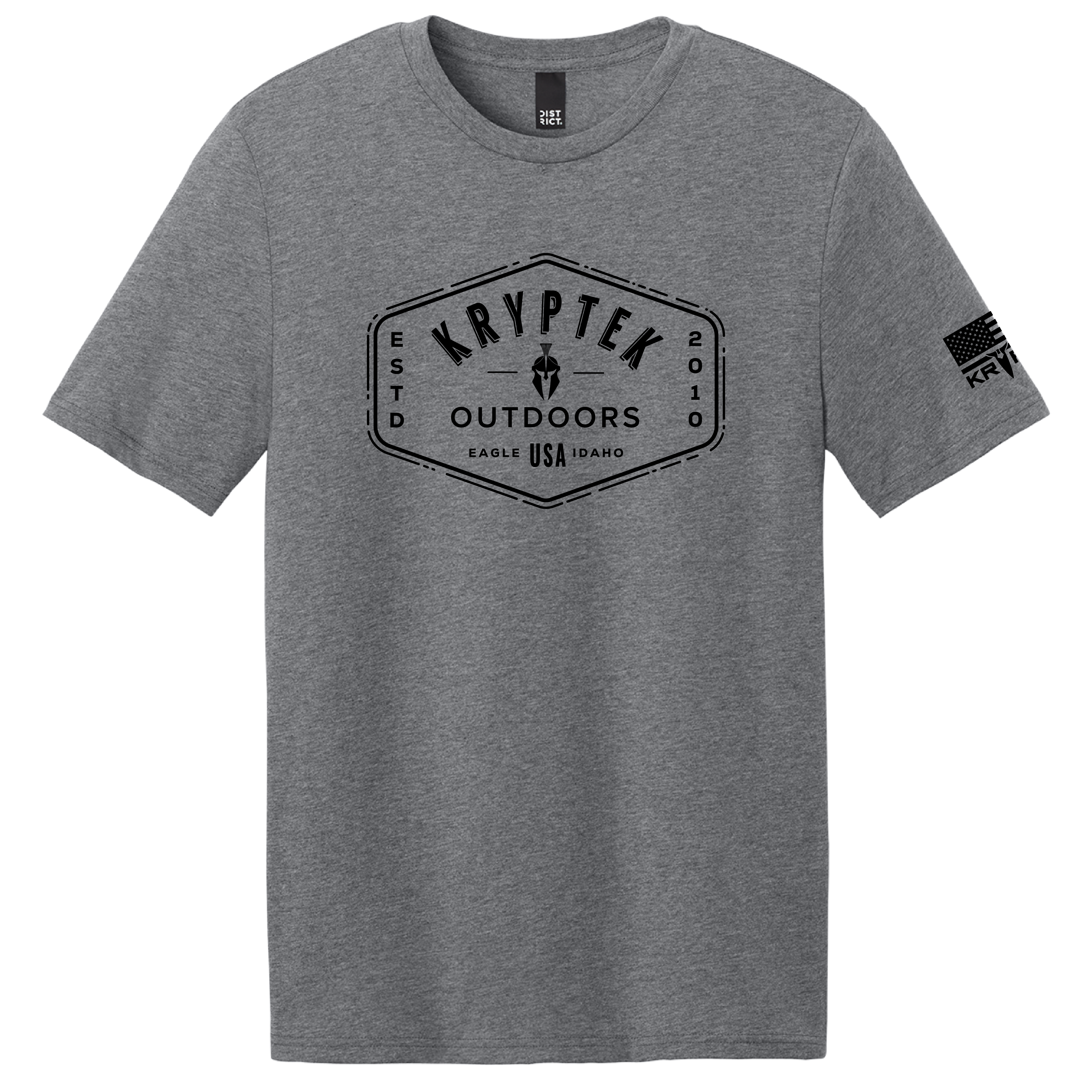 Kryptek Outdoors Heritage T-Shirt – Eagle Idaho Graphic Tee (Graphite Heather)