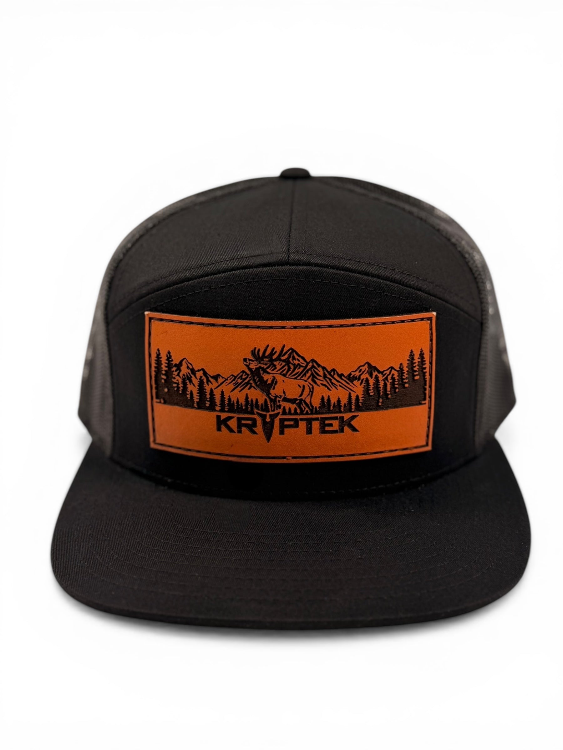 Kryptek Elk Mountain Leather Patch Hat – Richardson Flat Bill Snapback
