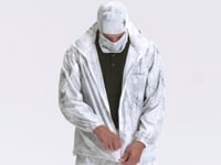 Kryptek Wraith Overwhites full set jacket pants gaiter in snow terrain